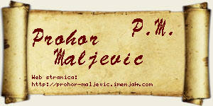 Prohor Maljević vizit kartica